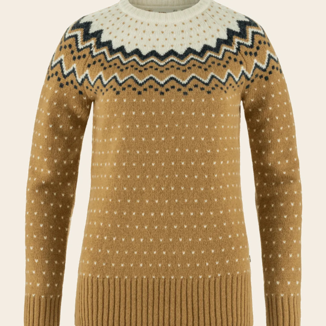.i6{margin-bottom:16px}Fjällräven Women's Övik Knit Sweater Buckwheat Brown-Chalk White