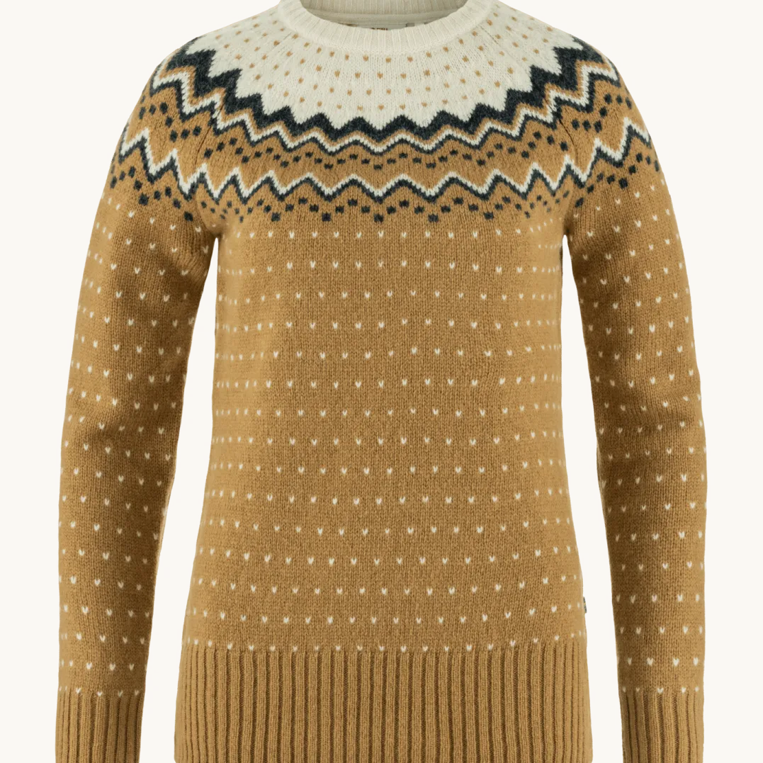 .i6{margin-bottom:16px}Fjällräven Women's Övik Knit Sweater Buckwheat Brown-Chalk White