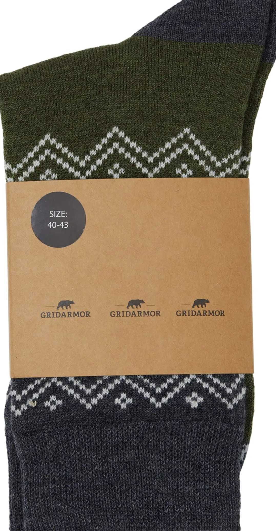 .i0{margin-bottom:16px}Gridarmor Heritage Merino Socks Green/Grey/White