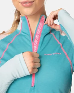 Kari Traa Women's Alma Half Zip Blue Lagoon