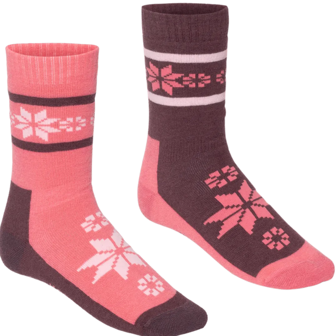 Kari Traa Women's Rusa Wool Sock 2-pack Cocoa Powder