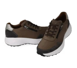 Klaveness Perfect Stride Lace_Zipper Leather Sneaker Brun