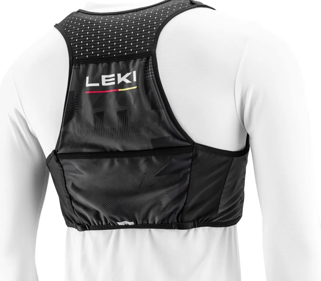 Leki Trail Running Quiver Vest Black-bright Red-shuttle Grey