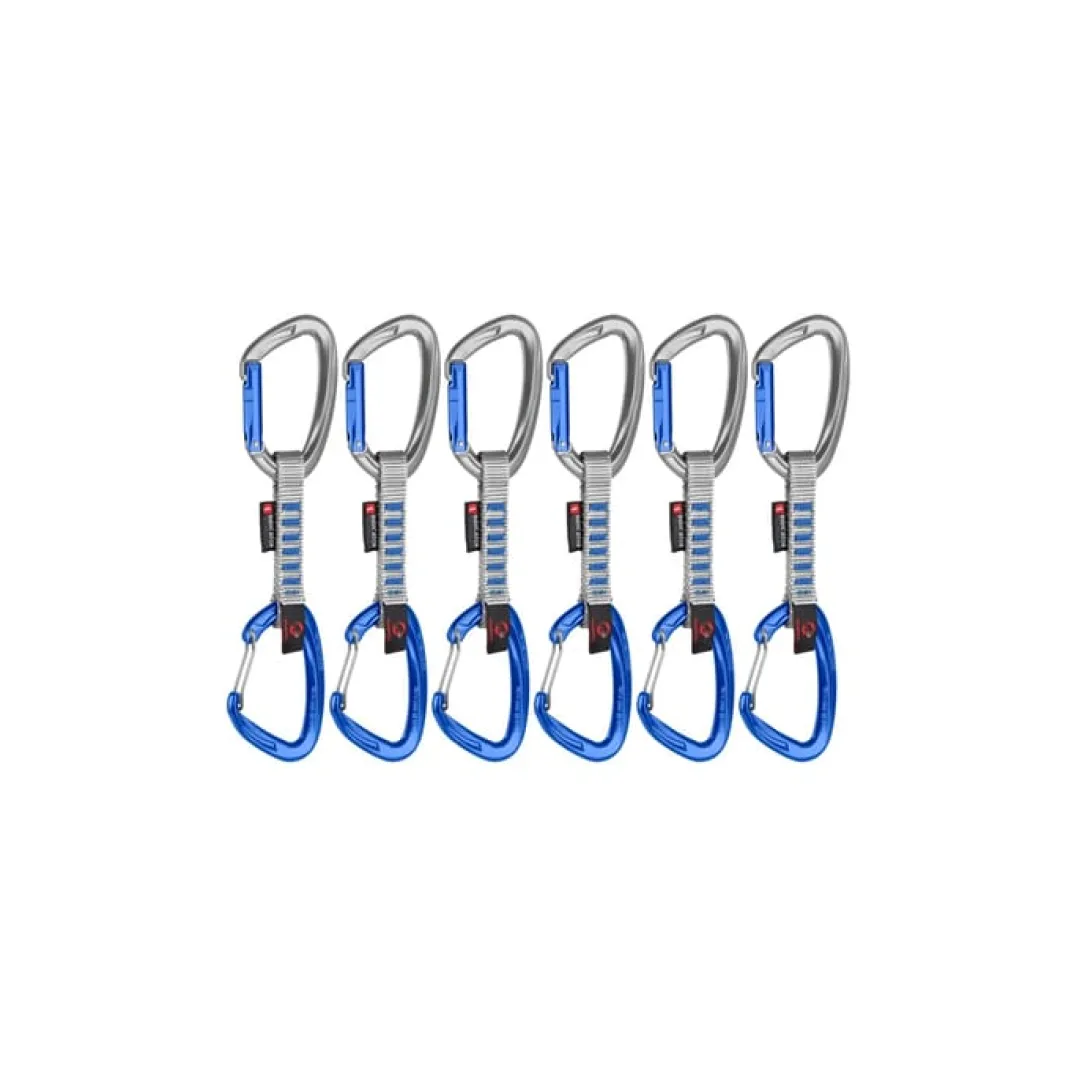 Mammut Crag Keylock Wire 10 cm Indicator 6-Pack Quickdraws Straight Gate/Wire Gate