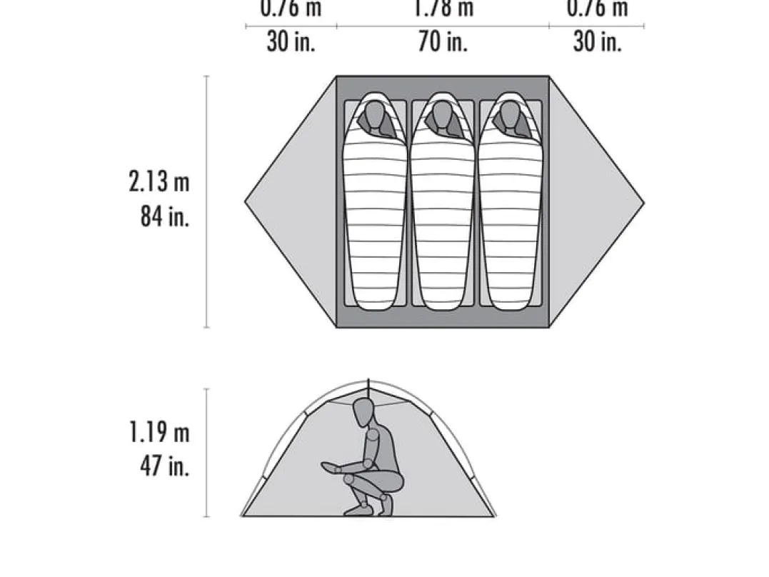MSR Access 3 Tent Lt Grey
