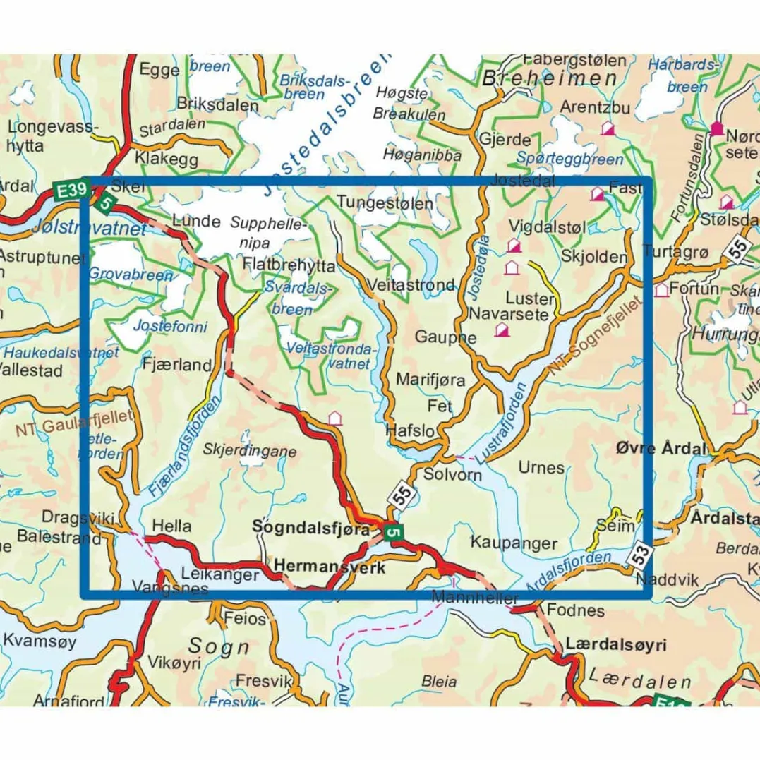 Nordeca Topo 3000 1:50 000 Sogndal - Leikanger