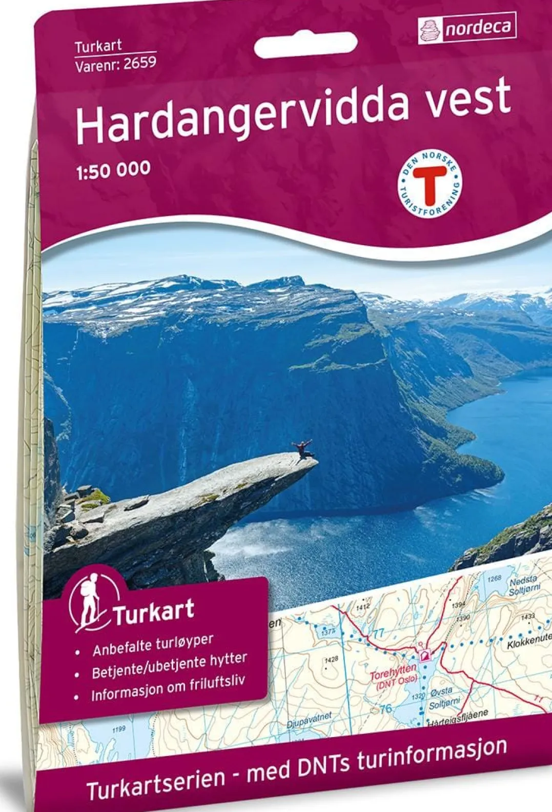 Nordeca Turkart Hardangervidda vest 1:50 000 Turkart