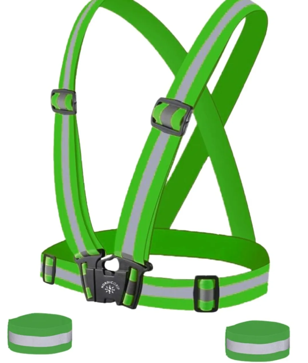 Nordic Grip Kids' Reflective Cross Belt Incl. 2 Band Green