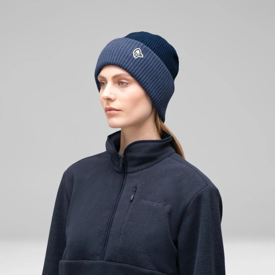 Norrøna /29 Heavy Merinoull Contrast Beanie Indigo Night Melange