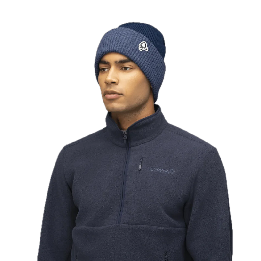 Norrøna /29 Heavy Merinoull Contrast Beanie Indigo Night Melange