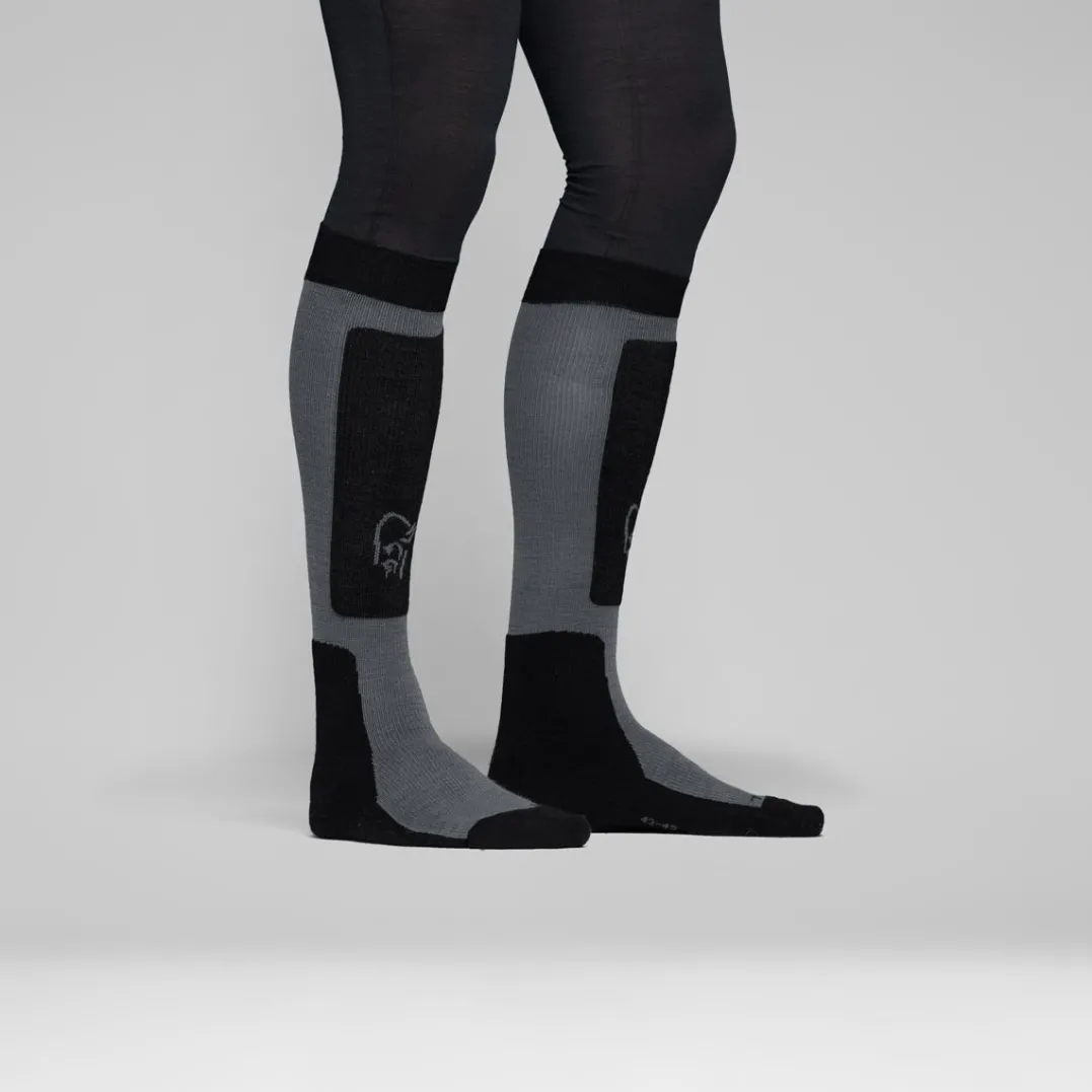 Norrøna Lofoten Mid Merinoull Long Socks Caviar Black/iron Gate