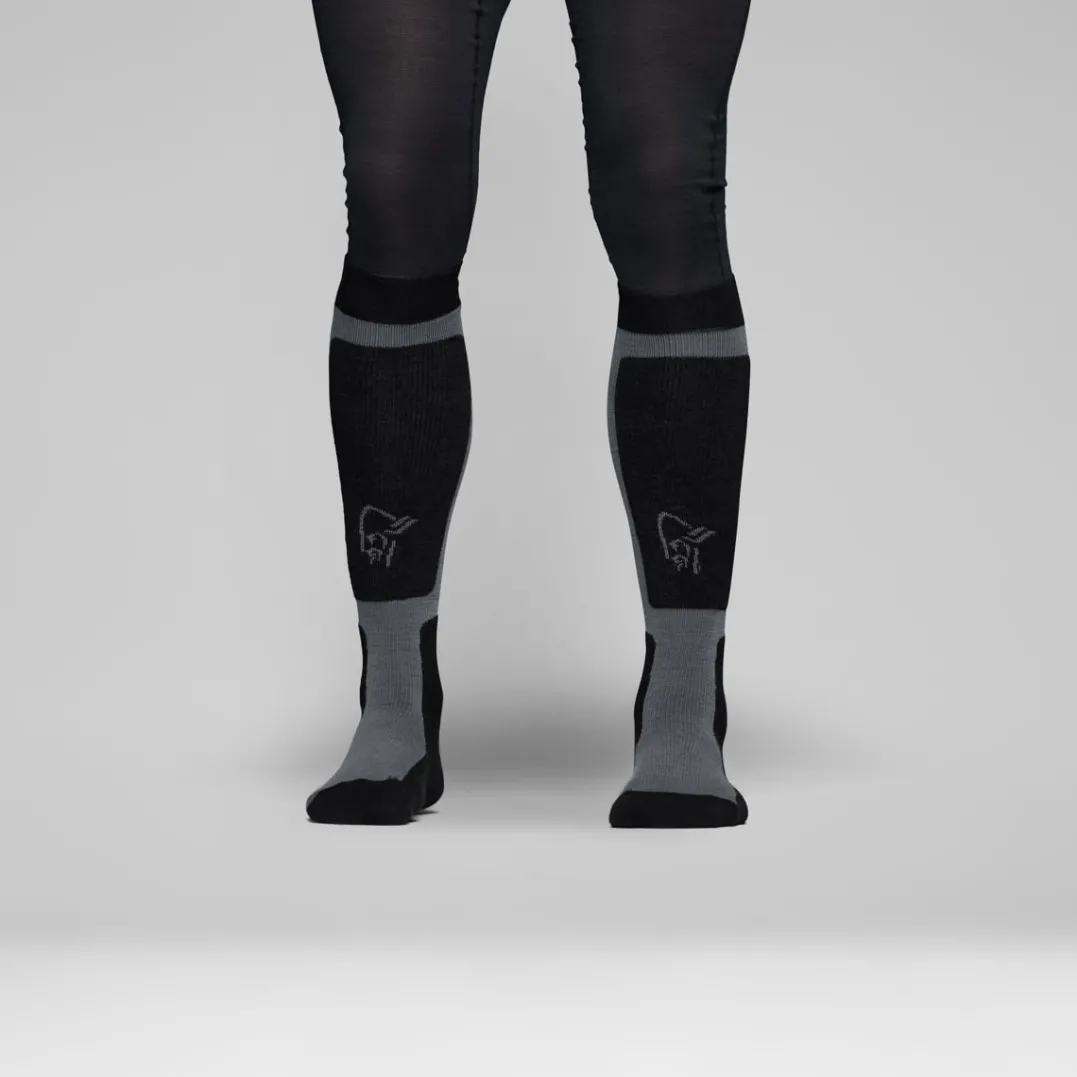 Norrøna Lofoten Mid Merinoull Long Socks Caviar Black/iron Gate
