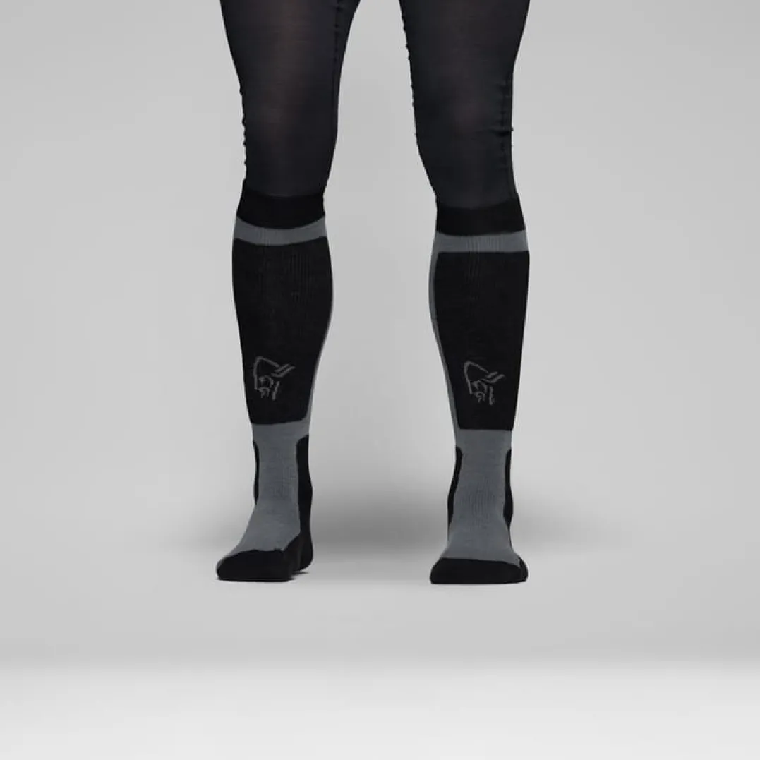 Norrøna Lofoten Mid Merinoull Long Socks Caviar Black/iron Gate