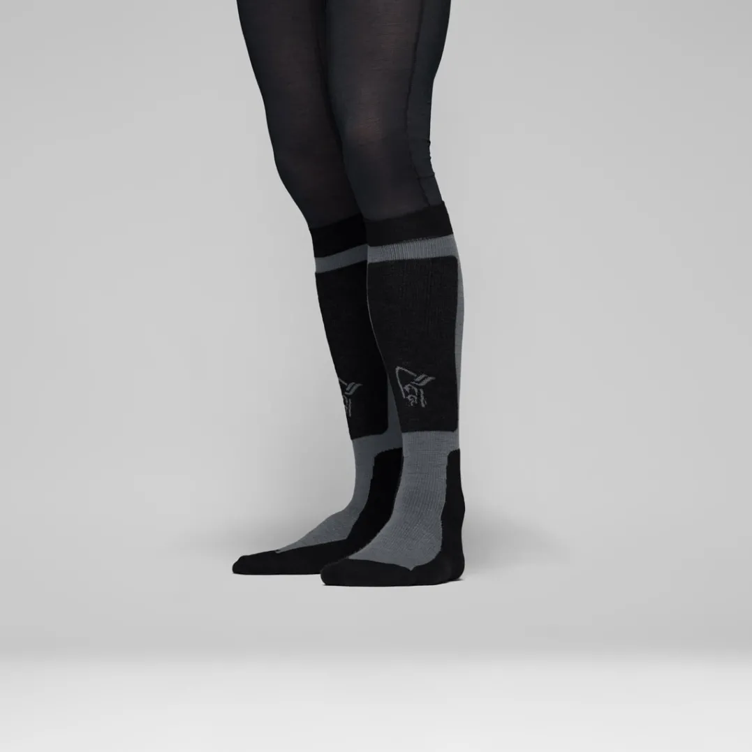 Norrøna Lofoten Mid Merinoull Long Socks Caviar Black/iron Gate