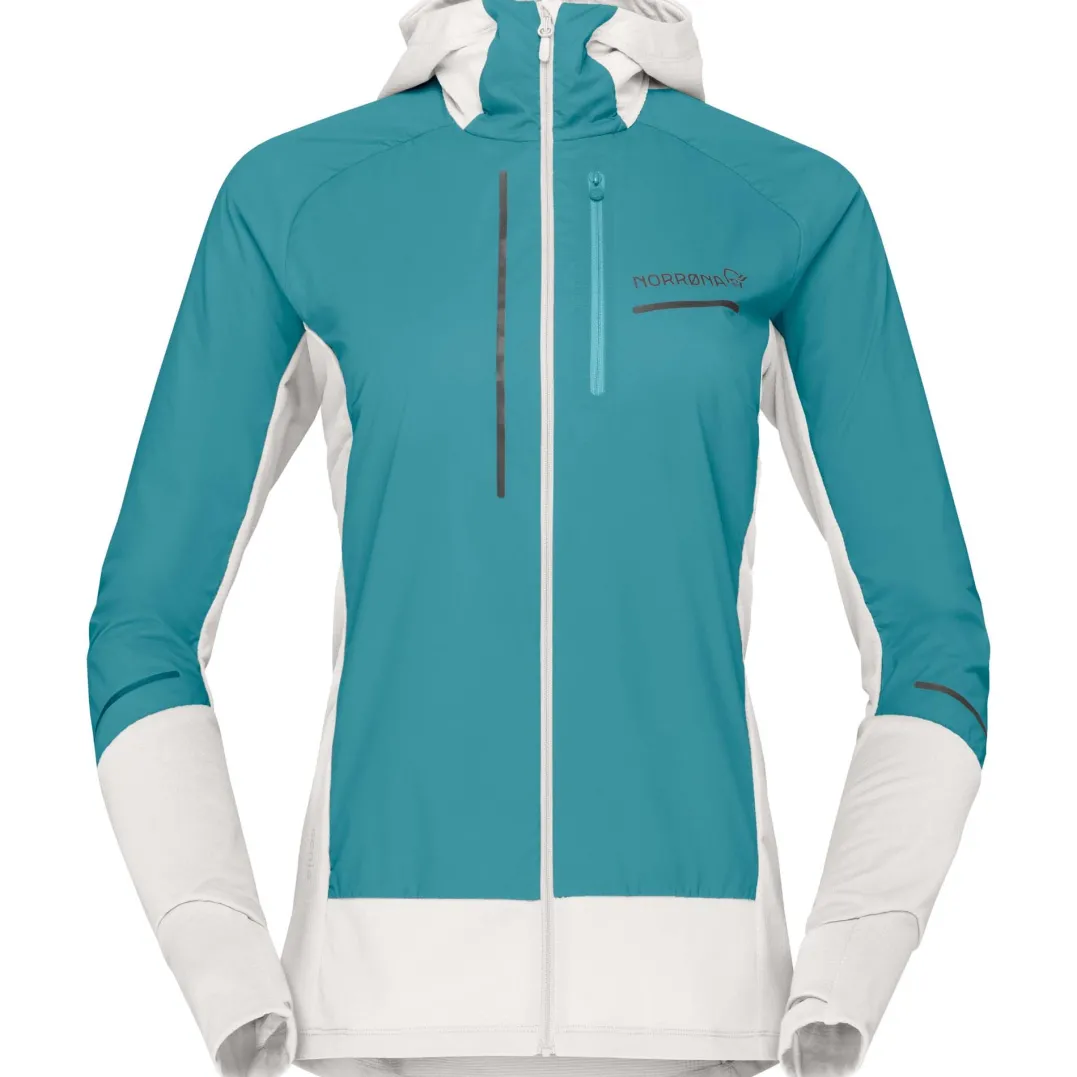 Norrøna Women's Senja Alpha90 Zip Hood Brittany Blue/snow White
