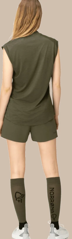 Norrøna Women's Senja Equaliser Sleeveless T-Shirt Olive Night