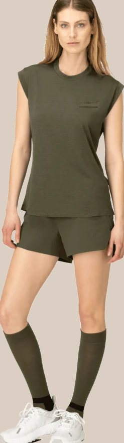 Norrøna Women's Senja Equaliser Sleeveless T-Shirt Olive Night