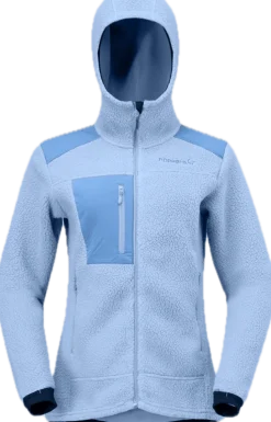 Norrøna Women's Trollveggen Warm3 Zip Hood Cashmere Blue/allure