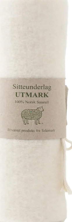 Norsk Ullsåle Sitteunderlag Utmark 30cm X 40cm Hvit