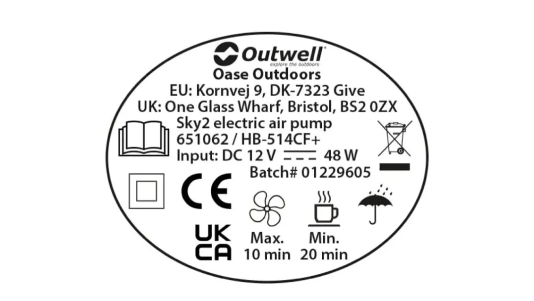 Outwell Sky2 Pump 12v/230v Navy