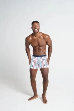 Panos Emporio PE 3PK BASE BAMBOO BOXER Pinstripe/pinstripe Poseidon/navy