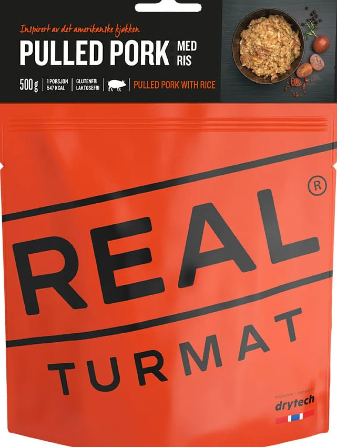Real Turmat Pulled Pork Med Ris 500g