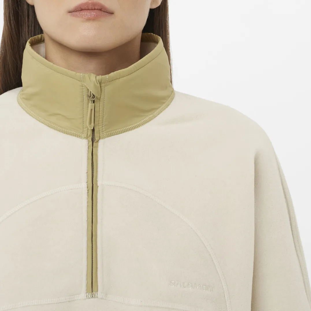 Salomon Chroma Fleece Crop W Whisper White/Gray Green