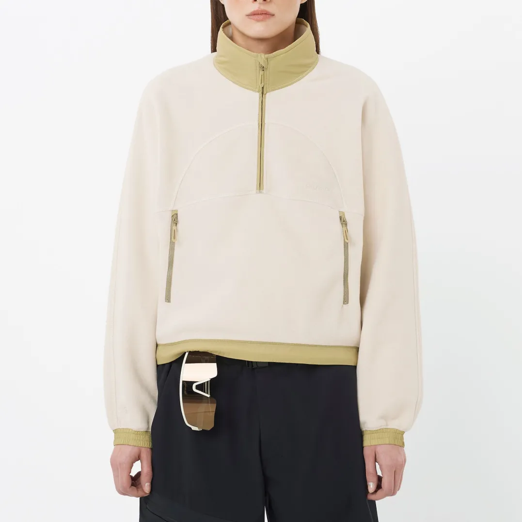Salomon Chroma Fleece Crop W Whisper White/Gray Green