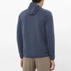 Salomon Men's Essential Lightwarm Hoodie Blue Nights