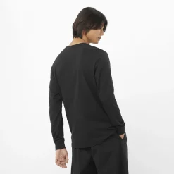 Salomon Men's Salomon Logo Long Sleeve Tee Deep Black
