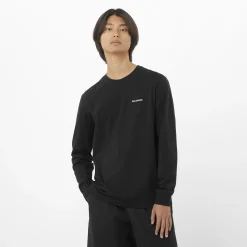 Salomon Men's Salomon Logo Long Sleeve Tee Deep Black