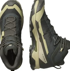 Salomon Men's X Ultra 5 Mid GORE-TEX Peat/gray Green/blue Nights