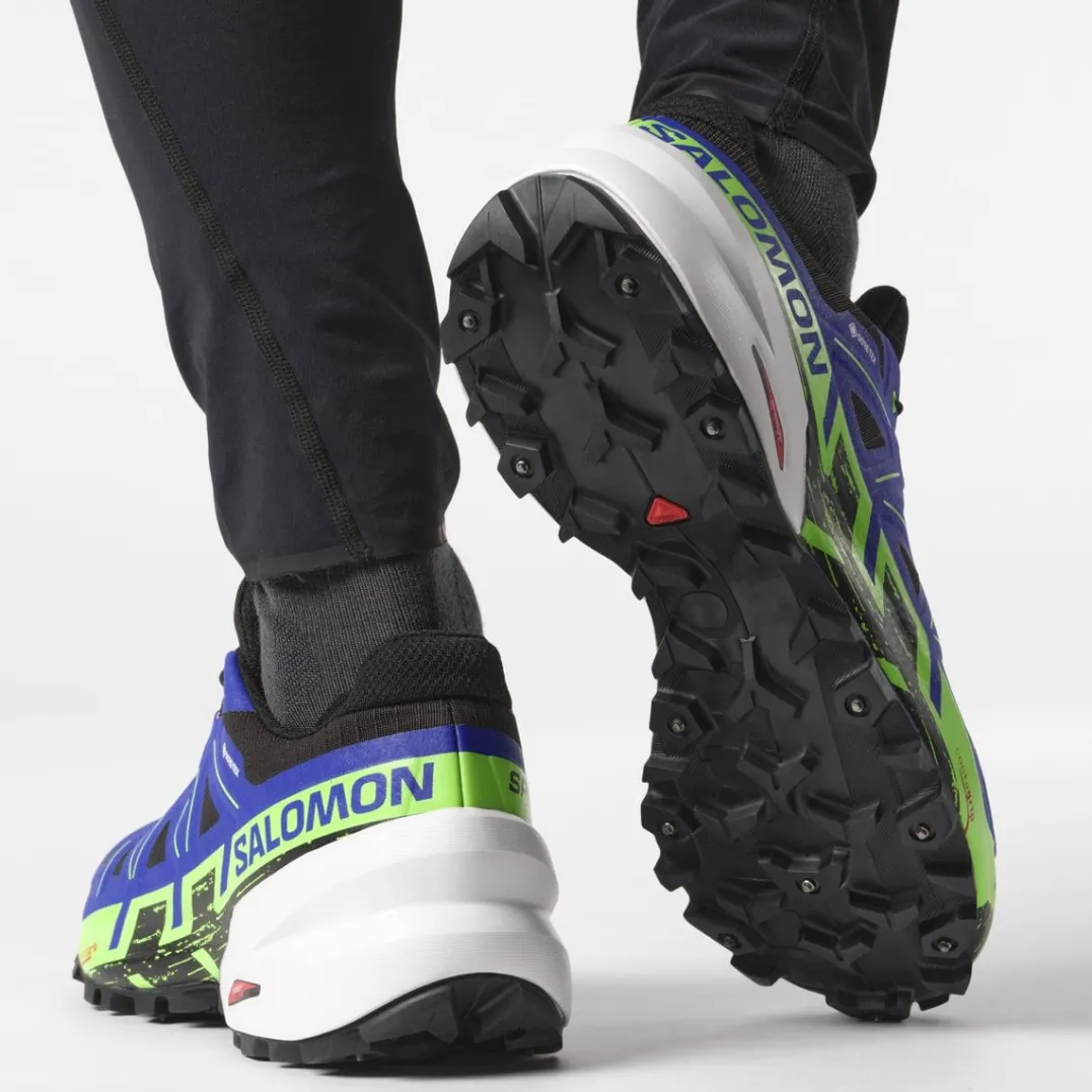 Salomon Unisex Spikecross 6 GORE-TEX Black/Surf The Web/Green Gecko