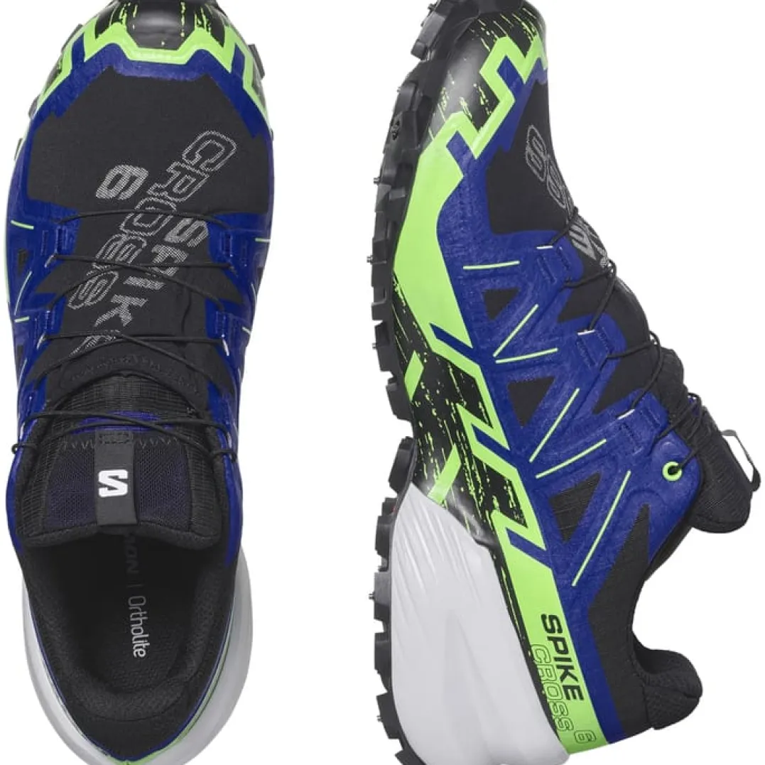 Salomon Unisex Spikecross 6 GORE-TEX Black/Surf The Web/Green Gecko