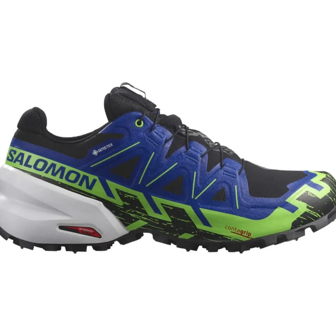 Salomon Unisex Spikecross 6 GORE-TEX Black/Surf The Web/Green Gecko