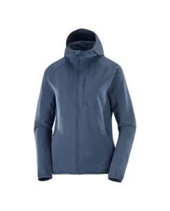 Salomon Women's Essential Lightwarm Hoodie Blue Nights
