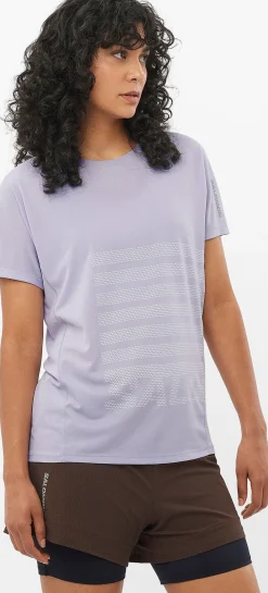 Salomon Women's Sense Aero Graphic Tee Cosmic Sky/white/