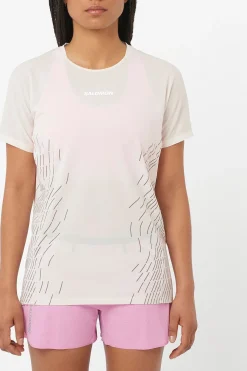 Salomon Women's Sense Aero Graphic Tee Whisper White / Iron