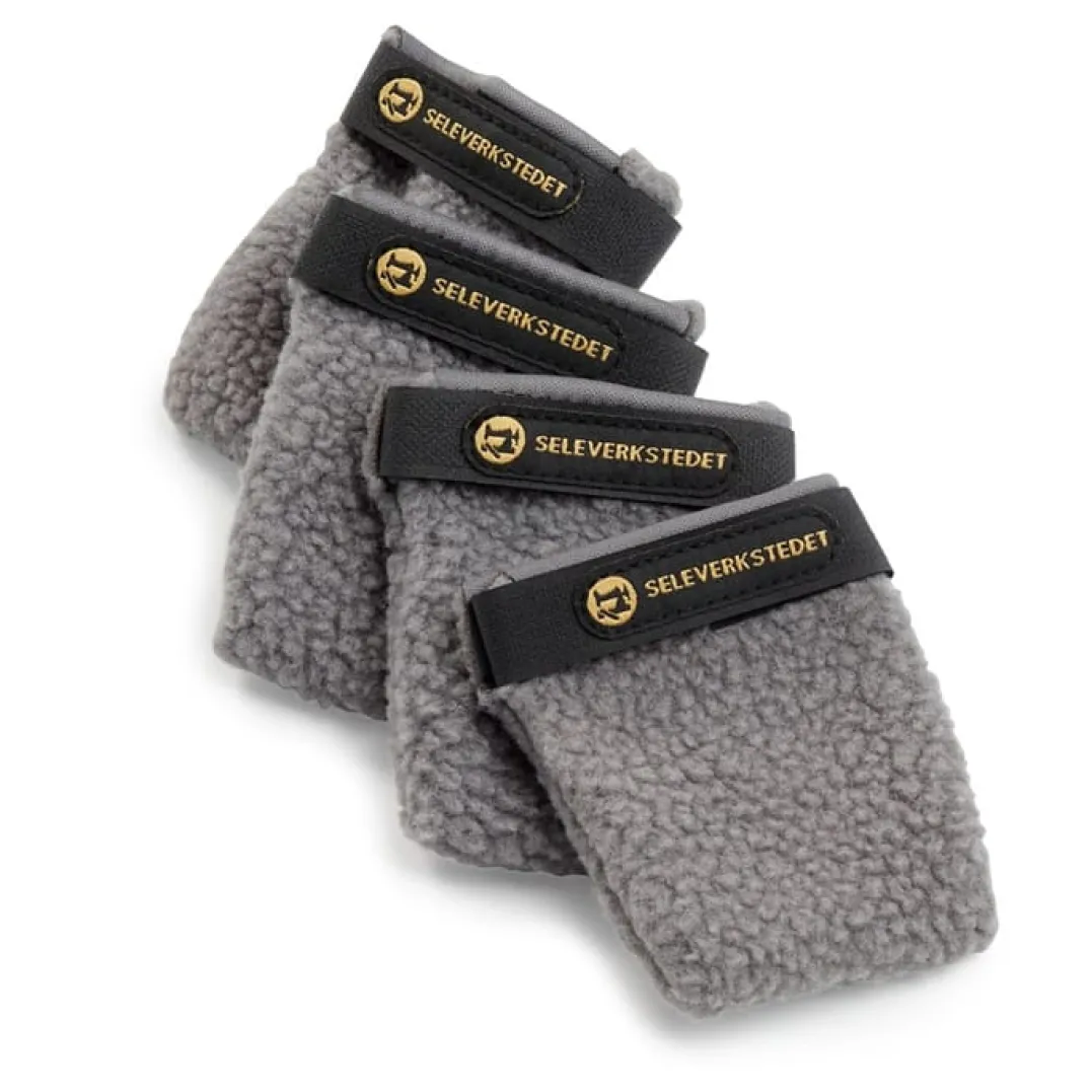 Seleverkstedet Seleverkstedet Fleece grey dog boot 4pk Grå/svart