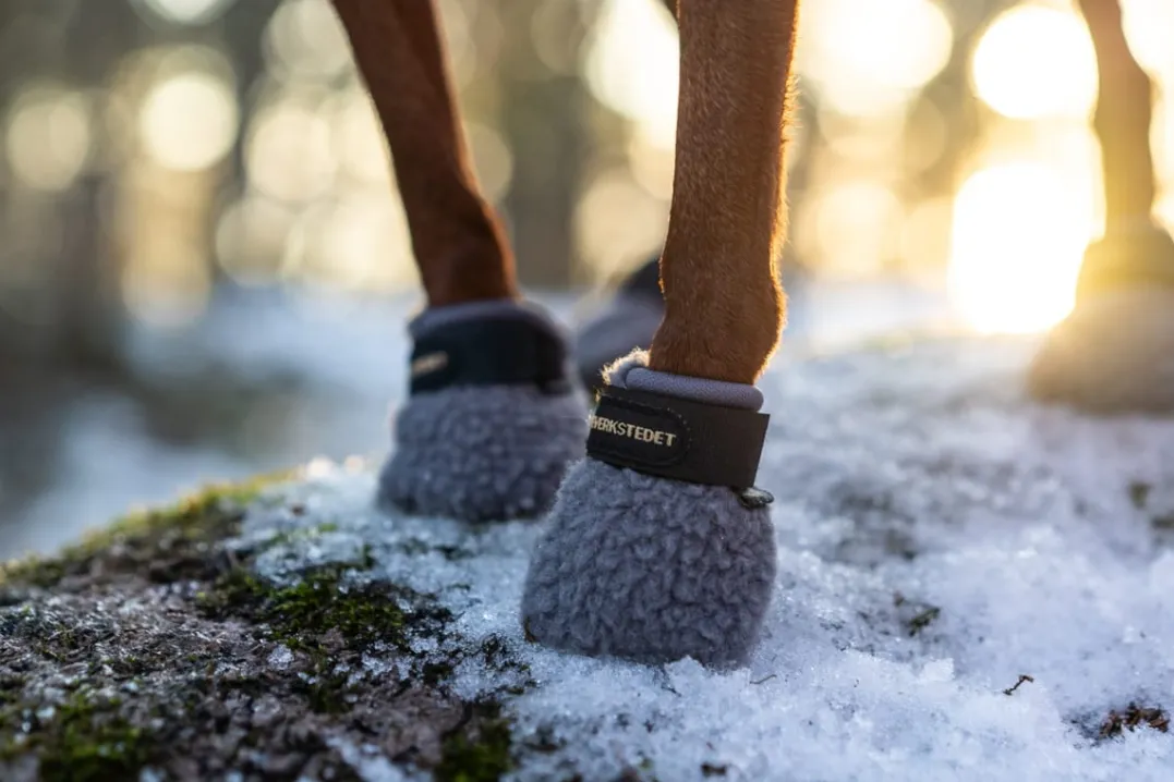 Seleverkstedet Seleverkstedet Fleece grey dog boot 4pk Grå/svart