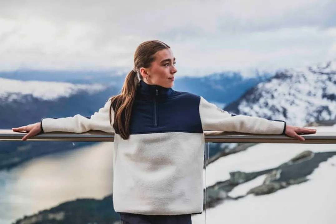 Skogstad J Tempelseter Pilefleece Half-Zip Gardenia