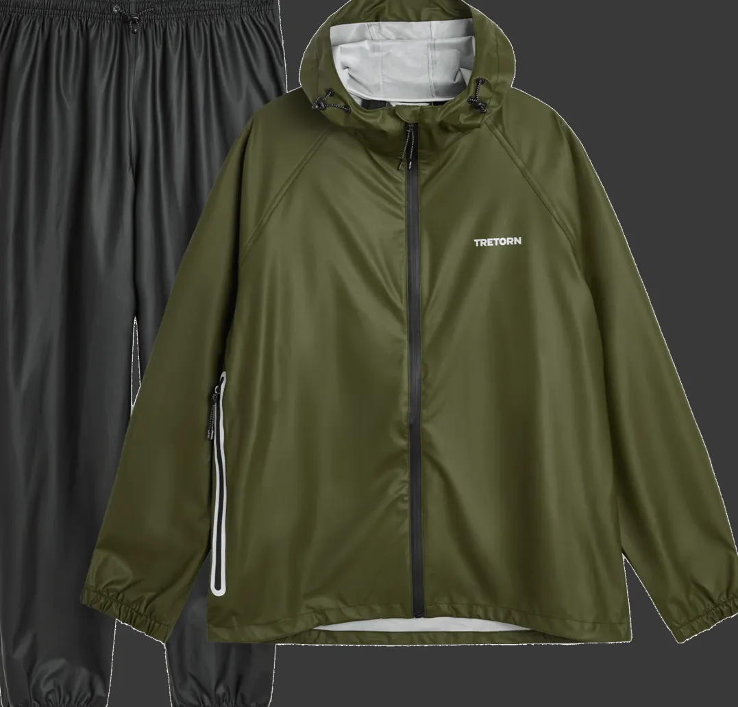 Tretorn Packable Rainbreaker Set Forest Green