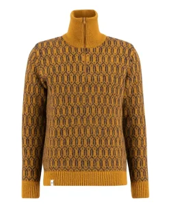 Ulvang Echo Half Zip Sweater Cathay Spice/Navy Blue