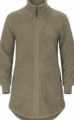 Urberg Bonded Pile Jacket Long Wmn Oil Green
