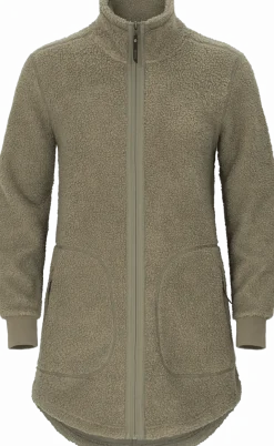Urberg Bonded Pile Jacket Long Wmn Oil Green