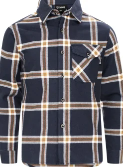 Urberg Flanell Shirt Jr Blue Nights/deep Lichen Green
