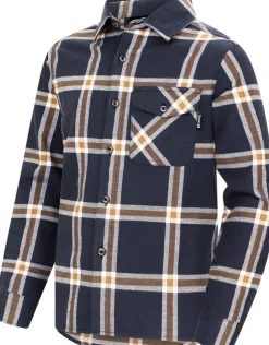 Urberg Flanell Shirt Jr Blue Nights/deep Lichen Green