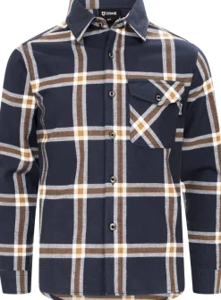 Urberg Flanell Shirt Jr Blue Nights/deep Lichen Green