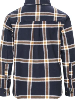 Urberg Flanell Shirt Jr Blue Nights/deep Lichen Green