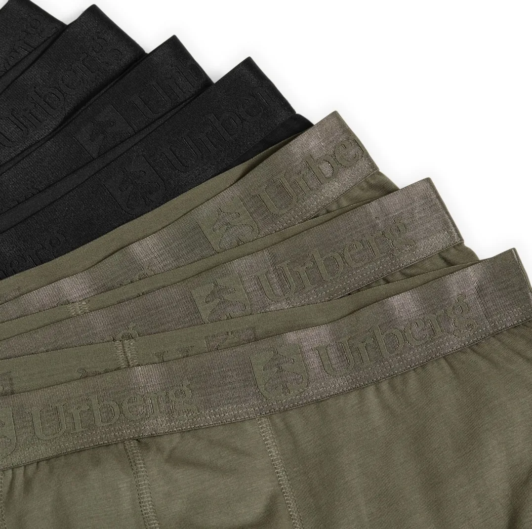 Urberg Men's Bamboo Boxers 7-Pack Black/Green